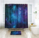 Riyidecor Galaxy Outer Space Shower Curtain Set Nebula 72Wx78H Inch Metal Hooks 12-Pack Universe Planets Magical Fantasy Star in Blue Sky Ocean Decor Fabric Panel Bathroom