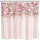 Riyidecor Bridal Floral Wall Shower Curtain for Bathroom 72Wx72H Inch Pink Rose Pattern Bath Set for Woman Girl Vintage Spring Nature Bathtub Accessories Fabric Panel Waterproof Plastic 12 Pack Hooks