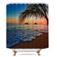 Riyidecor Sunset Hawaiian Shower Curtain Beach Tropical Palm Tree Ocean Decor Fabric Panel Bathroom Set 72x72 Inch 12 Pack Plastic Shower Hooks Included
