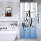 Riyidecor Small Stall Shower Curtain Get Naked 36Wx72L Inch Half Ombre Blue Round Dot Nakey Urban Cool Funny Unique Fashion Modern Aesthetic Polyester Waterproof Fabric 7 Pack Shower Hooks Bathroom