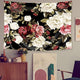 Riyidecor Fabric Watercolor Black Floral Tapestry Wall Hanging 91Wx71H Inch Vintage Flower Nature Plant Living Room Decoration Blossom Botanical Rose Retro Aesthetic Bedroom Dorm Home Decor WW-KRGG