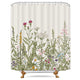 Riyidecor Extra Long Wild Flower Shower Curtain for Bathroom Decor 72Wx84H Inch Vintage Botanical Colorful Border Accessories Herbs Bathroom Set Windows Fabric Polyester Waterproof 12 Pack Hooks