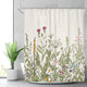 Riyidecor Extra Long Wild Flower Shower Curtain for Bathroom Decor 72Wx96H Inch Vintage Botanical Colorful Border Accessories Herbs Bathroom Set Windows Fabric Polyester Waterproof 12 Pack Hooks
