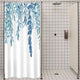 Riyidecor Blue Leaves Shower Curtain 36Wx72H Inches Watercolor Spring Botanical Plant Branch Bouquet Fabric Waterproof Polyester with 7 Pack Plastic Hooks