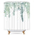 Riyidecor Eucalyptus Green Floral Shower Curtain 60Wx72H Inch Organic Natural Leaf Watercolor Cute Green Leaves Botanical Plant Branch Bouquet Fabric Waterproof Home Bathtub Decor 12 Pack Plastic Hook