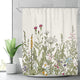 Riyidecor Fabric Green Leaves Shower Curtain for Bathroom Decor 60Wx72H Inch Floral Flower Botanical Decorative Bath Set Plants Herbs Bathroom Accessories Polyester Waterproof 12 Pack Hooks