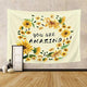 Riyidecor Yellow Sunflower Tapestry You are Amazing Quotes Wild Daisy Inspiration Motivation 51x59 Inch Blossom Flower Floral Simple Modern Printed Decoration Bedroom Living Room Dorm Wall Hanging