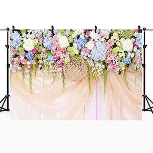 Riyidecor Colorful Bridal Floral Wall Backdrop Colorful Floral Photography Background Dessert Ceremony Romantic 7Wx5H Feet Decoration Wedding Props Party Photo Shoot Backdrop Vinyl Cloth