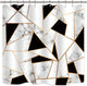 Riyidecor Fabric Marble Shower Curtain Set for Bathroom Decor 72Wx72H Inch Abstract Black White Geometric Bath Accessories for Men Kids Stone Surface Pattern Art Printed 12 Pack Plastic Hooks