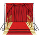Riyidecor Red Carpet Backdrop Luxurious Stage Photography Background Glitter Gold and Red 5Wx7H Feet Decoration Celebration Props Party Photo Shoot Backdrop Blush Vinyl Cloth