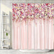 Riyidecor Bridal Floral Wall Shower Curtain for Bathroom 72Wx72H Inch Pink Rose Pattern Bath Set for Woman Girl Vintage Spring Nature Bathtub Accessories Fabric Panel Waterproof Plastic 12 Pack Hooks