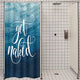 Riyidecor Small Stall Shower Curtain Ombre Blue 36Wx72L Inch Half Get Naked Ocean Sea Watercolor Nakey Funny Cool Unique Aesthetic Urban Fashion Polyester Waterproof Fabric Home Bathroom Decor Fabric