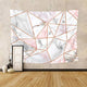 Riyidecor Pink Grey Tapestry Geometric Marble Rose Gold Stripes Unique 91Wx71H Inch Surface Blocks Cracked Pattern Lines White Natural Luxury Realistic Decoration Living Room Bedroom Fabric Polyester
