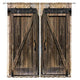 Riyidecor Rustic Wooden Barn Door Curtains for Living Room Decoration Rod Pocket Wood Brown Door Window Curtains Farmhouse Art Printed Bedroom Window Drapes Treatment Fabric (2 Panels 52 x 84 Inch