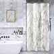 Riyidecor Stall Small Shower Curtain Half 36x72 Inch Marble Chevron Herringbone Geometric Abstract Cute Texture Chic Cool Luxurious Neutral Classy Aesthetic Bathroom Decor Fabric Polyester Waterproof