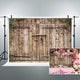 Riyidecor Wooden Barn Doors Fabric Backdrop Rustic Retro Antique Brown Woods Shabby Chic 7Wx5H Feet Farmhouse Photography Backgrounds Photo Shoot Party Birthday Decor Props Photo Shoot