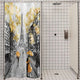 Riyidecor Extra Long Paris Shower Curtain 39W x 72H Eiffel Tower Landscape France Modern Couple Oil Painting Black Yellow European City Fabric Waterproof Bathroom Home Decor 7 Plastic Shower Hooks