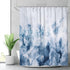 Riyidecor Abstract Watercolor Ombre Blue Shower Curtain 72WX72H Inch Gray Cold White Modern Art Gradient Painting Decor Bathroom Set Fabric Polyester 12 Pack Plastic Shower Hooks