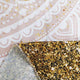 Riyidecor Pink Mandala Flower Tapestry Gold Glitter Damask Floral Boho Bohemia 51x59 Blossom Girly Abstract Simple Modern Printed Decoration Bedroom Living Room Dorm Wall Hanging
