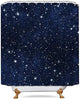Riyidecor Night Sky Stars Space Shower Curtain (No Glitter) Backdrop Dark Blue Cosmic Starry Fantasy Galaxy Universe Fabric Waterproof Bathroom Home Decor 72x72 Inch 12 Plastic Hooks