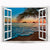 Riyidecor Beach Sunrise Tapestry Wall Hanging 60Hx80W Inch Window Ocean Seaside Scenery Wall Art for Bathroom Nature Wall Decor Living Room Tropical Palm Tree Dorm Hawaiian Summer Landscape Bedroom