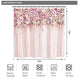Riyidecor Bridal Floral Wall Shower Curtain for Bathroom 72Wx72H Inch Pink Rose Pattern Bath Set for Woman Girl Vintage Spring Nature Bathtub Accessories Fabric Panel Waterproof Plastic 12 Pack Hooks