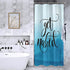 Riyidecor Small Stall Shower Curtain Ombre Blue 36Wx72L Inch Half Get Naked Ocean Sea Watercolor Nakey Funny Cool Unique Aesthetic Urban Fashion Polyester Waterproof Fabric Home Bathroom Decor Fabric