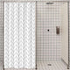 Riyidecor Stall Small Shower Curtain Half Size 36x72 Inch White Grey Single Narrow Tiny Geometric Chevron Striped Herringbone 7 Pack Hooks Dorm Decor Fabric Bathroom Set Polyester Waterproof