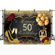 Riyidecor 50th Birthday Backdrop Black Gold Woman Balloons Champagne Photo Photography Background 8X6 Feet Shining Sequin Rose Gold Party Decorations Celebration Props Photo Shoot Vinyl Cloth