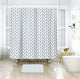 Riyidecor Chevron Shower Curtain White Navy Geometric Herringbone 72Wx72H Inch Striped Simple Modern Classy Neutral Contemporary 12 Pack Hooks Decor Fabric Bathroom Set Polyester Waterproof