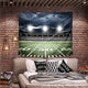 Riyidecor Football Tapestry Sports Stadium Soccer 59Wx51L Inch Field Cool Fan American College Light Night Fanatic Turf Boys Kids Funny Grass Modern Decoration Bedroom Living Room Dorm Wall Hanging