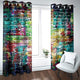 Riyidecor Colorful Brick Blackout Curtains Graffiti Wall Painted Shabby Chic Abstract Rustic Art Fresco Printed Living Room Bedroom Window Drapes Treatment Fabric (2 Panels 52 x 84 Inch) WW-VKSU