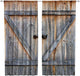 Riyidecor Wooden Barn Doors Kitchen Curtains Rustic Rod Pocket Retro Brown Woods Shabby Chic Farmhouse Printed Living Room Bedroom Window Drapes Treatment Fabric 2 Panels 55 x 39 Inch
