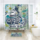 Riyidecor Whale Shower Curtain Cartoon Kids Nautical Sailboat Deep Blue Sea Animal Whale Wavy Bathroom Decor Waterproof Polyester 12 Pack Metal Hooks 72x72 Inch