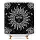 Riyidecor Mandala Celestial Shower Curtain Sun Moon Black and White Decor Medallion Floral Fabric Set Polyester Waterproof 72x72 Inch 12 Pack Plastic Hooks