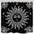 Riyidecor Mandala Celestial Shower Curtain Sun Moon Black and White Decor Medallion Floral Fabric Set Polyester Waterproof 72x72 Inch 12 Pack Plastic Hooks