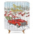 Riyidecor Merry Christmas Red Retro Truck Shower Curtain 60Wx72H Inch Holiday Pickup Winter Snow Tree Vocation New Year House Forest Foggy 12 Pack Plastic Hooks Fabric Waterproof Home Bathtub Decor