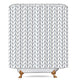 Riyidecor Chevron Shower Curtain White Navy Geometric Herringbone 72Wx72H Inch Striped Simple Modern Classy Neutral Contemporary 12 Pack Hooks Decor Fabric Bathroom Set Polyester Waterproof