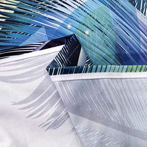 Riyidecor Watercolor Peacock Feather Curtains (2 Panels 42 x 63 Inch) Teal Blue Rod Pocket Turquoise Floral Green Leaf Rustic Art Printed Living Room Bedroom Window Drapes Treatment Fabric