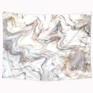 Riyidecor Gray Marble Tapestry Golden Wave 51x59 Inch Crack Textured Abstract Nature Modern Simple Art Wall Hanging Decor Home Fabric Dorm Bedroom