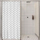 Riyidecor Stall Small Shower Curtain Half 39x72 Inch Chevron Herringbone Geometric Striped Simple Modern Classy Neutral 7 Pack Hooks Contemporary Decor Fabric Bathroom Set Polyester Waterproof