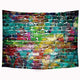 Riyidecor Fabric Brick Tapestry Wall Hanging 80Wx60H Inch Colorful Stone Wall Decor for Men Graffiti Cool Trippy Hip Hop Art Painting Aesthetic Bedding Bathroom Home Dorm Decor