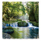Riyidecor Forest Waterfall Shower Curtain Jungle Landscape Rainforest Green Spring Nature Tree Rock Seasonal Decor Bathroom Set Polyester Waterproof 72x78 Inch with Plastic Hooks 12 Pack