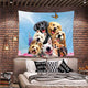 Riyidecor Dogs Cute Animals Tapestry 51x59 Inch Labrador Blue Sky Lovely Puppies Pets Butterfly Girls Child Seaweed Colourful Art Wall Hanging Home Living Room Dorm Decoration Fabric Polyester