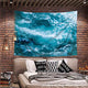 Riyidecor Ocean Tapestry 51x59Inch Cute Calm Wave Sea Cool Blue Nature Simple Aesthetic Art Wall Hanging Bedding Wall Art Decor Bathroom Fabric Home Dorm Living Room
