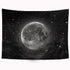 Riyidecor Universe Moon Themed Tapestry Galaxy Planet Black and White Outer Space Image Tapestry Wall Hanging Art Decor Fabric Home Dorm for Living Room 51x59Inch