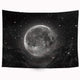Riyidecor Universe Moon Themed Tapestry Galaxy Planet Tapestry Black and White Tapestry Outer Space Image Tapestry Wall Hanging Tapestry Art Decor Fabric Home Dorm for Living Room 60x80Inch