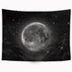 Riyidecor Universe Moon Themed Tapestry Galaxy Planet Black and White Outer Space Image Tapestry Wall Hanging Art Decor Fabric Home Dorm for Living Room 51x59Inch