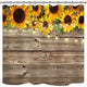 Riyidecor Rustic Sunflowers Shower Curtain Wooden Board Light Brown Yellow Country Spring Flowers Vintage Plant Kids Decor Fabric Nature Bathroom Polyester 72x72 Inch Include Plastic 12 Pack Hooks