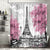 Riyidecor Paris Eiffel Tower Shower Curtain for Bathroom Decor 72Wx72H Inch Pink Paris Theme Bath Set for Women Girls Vintage Eiffel City Landscape Home Accessories Fabric Waterproof 12 Pack Hooks